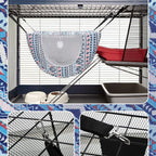 Unittype 2 Pieces Cat Cage Hammock Hanging Pet Bed Double Layer Soft Plush - Image 3