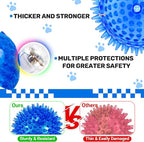 6 Pack 3.5" Light Up Squeaky Dog Toy Balls, Spiky Dog Balls - Image 4