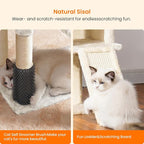 Heybly Cat Tree with Cat Self Groomer Brush, Cat Tower Condo - Image 4