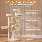 Yaheetech 68.5in Cat Tree Multi-Level Cat Tower - Image 4