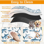 Shark Dog Food Mat, Wild Fish Absorbent Pet Feeding Mat - Image 5