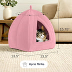 Cat House Indoor Cat Bed with Removable Foam Cushion, Plush Cat Tent Bed - Image 6