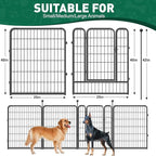 Dog Playpen Outdoor, 8 Panels 40" High Heavy Duty Metal Dog Pen, Pet Fence - Image 7