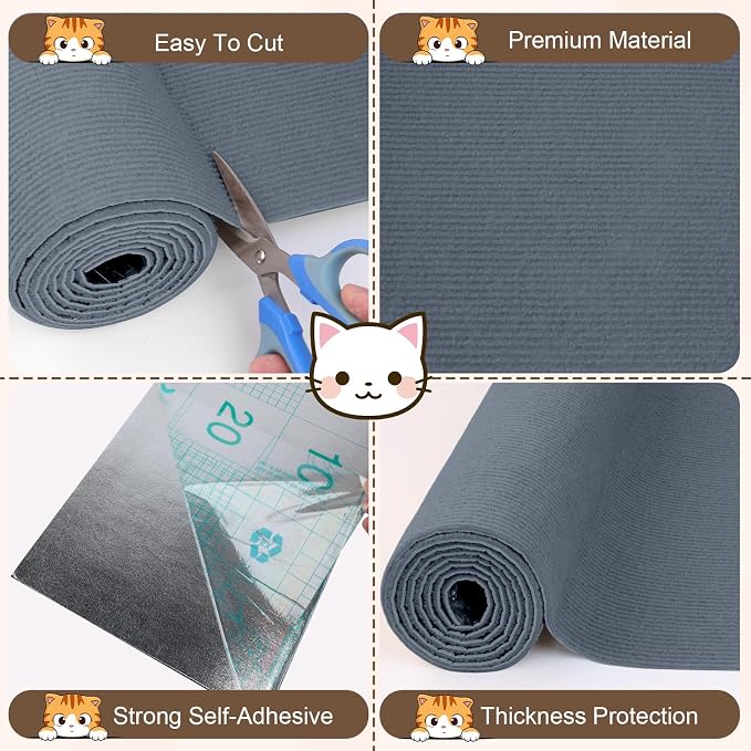 Cat Scratch Furniture Protector, 78.7"x15.8" Cat Scratching Mat, Trimmable - Image 3