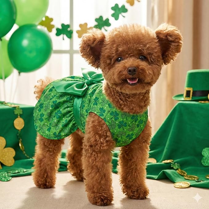 St. Patrick's Day Dog Dress, Soft Breathable Pet Clothes - Image 7