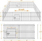 Yaheetech 24 inch Black Metal Pet Playpen 16 Panel Foldable Playpen - Image 9