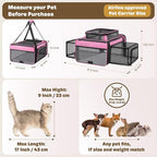 Top and 2 Sides Expandable Cat Carrier 18x13.5x9.5, TSA Airline Approved Dog - Image 4