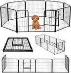 NEWBULIG Dog Playpen 8 Panels 24" Height Foldable Heavy Duty Metal Dog Exercise by NEWBULIG
