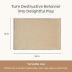 Premium Brazilian Cat Scratcher Mat – 24'' x 16'' Natural Fiber 100% Sisal - Image 3