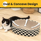 Cat Scratcher Cardboard, 2 in 1 Oval Cat Scratch Pad Bowl - Image 3