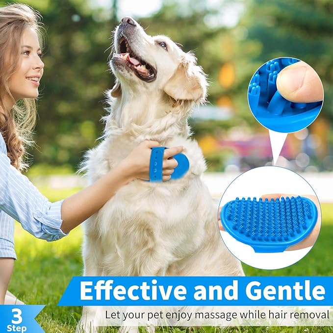 Comotech 6PCS Dog Bath Brush & Dog Toothbrush | Adjustable Handle Shampoo Brush - Image 4