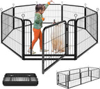 Puppy Playpen 8 Panels Small Dog Fence Outdoor Indoor Use 24" Height Anti-Rust by Committedtobetterpetlife