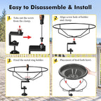 iBorn Bird Bath, Deck Mounted Bird Baths 12inch, Birdbath - Image 9