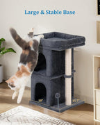 24in Cat Tree Tower with Scratching Post, 19 * 16.5in Window Perch Bed - Image 7