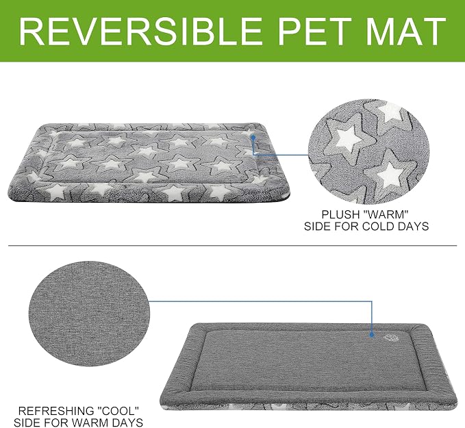 EMPSIGN Fancy Dog Bed Mat, Pet Bed Pad Reversible, Machine Washable Crate Pad - Image 3