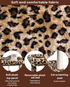 SYANDLVY Small Cat Tree for Indoor Cats, Unique Cheetah Leopard Print Cat Tree - Image 6