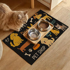 Cute Happy Dog Pattern Design Pet Food Mat 20" x 12" Fun Easy Clean Pet Feeding - Image 2