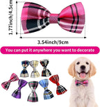 PET SHOW 8pcs Plaid Small Dogs Collar Bow Ties Puppies Cats Collar Charms - Image 2