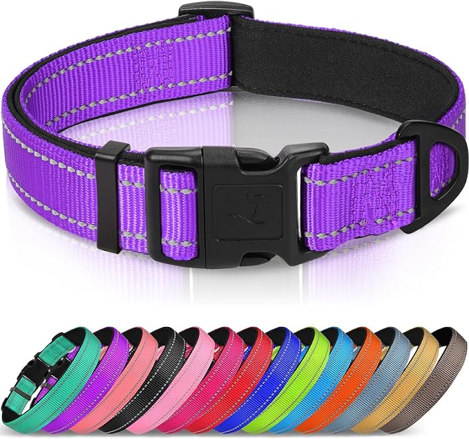 Joytale Reflective Dog Collar, Soft Neoprene Padded, Metal D-Ring, Nylon Pet by Joytale
