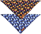 Realeaf Halloween Dog Bandanas 2 Pack, Pumpkins and Ghosts Pet Scarf - Image 3