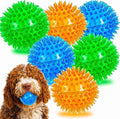6pack Squeaky Dog Toys Spiky Dog Balls Cleans Teeth and Promotes Dental and Gum by LECHONG