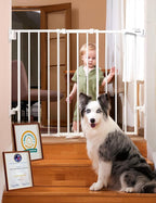 Babelio Baby Gate for Stairs, Kitchen & Doorways, 26-43" W 28" H No Bottom Bar| by BABELIO