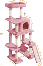 Yaheetech Cat Tree Cat Tower, 63in Multi-Level Kitten Tree w/Sisal-Covered - Image 8