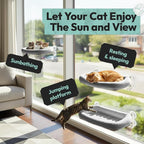 Cordless Cat Window Perch, Foldable Cat Window Hammock, 4 Strong Suction Cups - Image 8