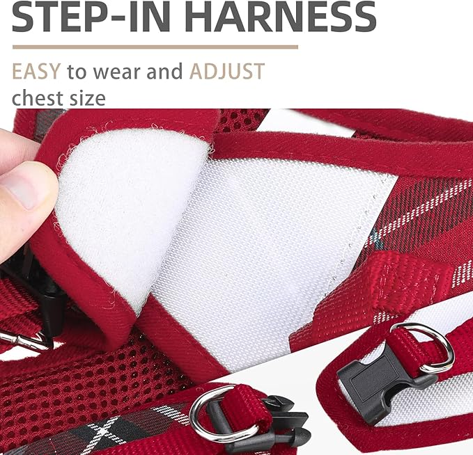 PUPTECK Adjustable Dog Harness Collar and Leash Set Step in No Pull Pet Harness - Image 3