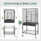 ZENY 53-Inch Bird Flight Cage, Wrought Iron Standing Large - Image 4
