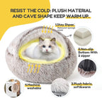 CATISM Plush Hooded Cat Bed, Calming Nest, Self-Warming Cave, Cozy Pod - Image 7