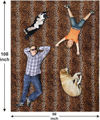 Bnuitland Leopard Print Flannel Blanket, Large Size 108x90 Inches - Image 3