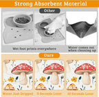 Pet Feeding Mat, Mushroom Absorbent Dog Cat Food Mat Flowers Dog Mat - Image 3