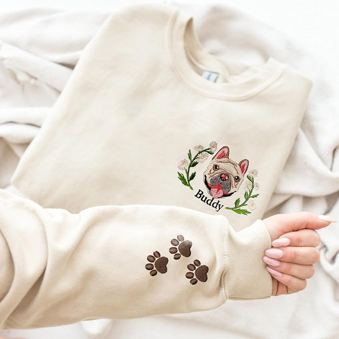 LOVELYPOD Custom Embroidered Dog Mom Sweatshirt - Image 3