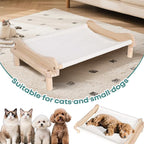 Elevated Wooden Cat Bed – 24"x15.7"x5.9" Breathable Hammock Pet Bed - Image 7