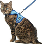 PUPTECK Cat Harness and Leash Set Escape Proof, Reflective Adjustable Soft Mesh by PUPTECK