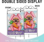 Artofy Welcome Easter Bunny Dog Large Decorative House Flag, French Bulldog - Image 3