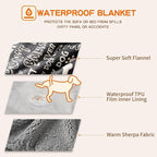 Waterproof Dog Blankets Pet Blanket 50"x60", Soft Fluffy Sofa Car Bed Protector - Image 3