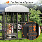 HOOBRO Outdoor Dog Kennel with Cover, 6.6 x 3.9 x 5.9 ft Dog Kennel Outside - Image 5