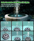 SZMP Solar Fountain Upgraded 100% Glass Panel, 3.5W Floating Solar Powered - Image 2