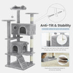 54 Inches Cat Tree Tower for Indoor Cats, Cat Tree Tower Condo - Image 7