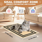 Cat Scratcher Mat, 23.6x15.7 Inch Natural Sisal Cat Scratch Pad, Horizontal Cat - Image 2