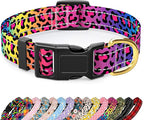 Reflective Dog Collar for Large Dogs, Cute Leopard Style Adjustable Heavy-Duty by TMOODEL