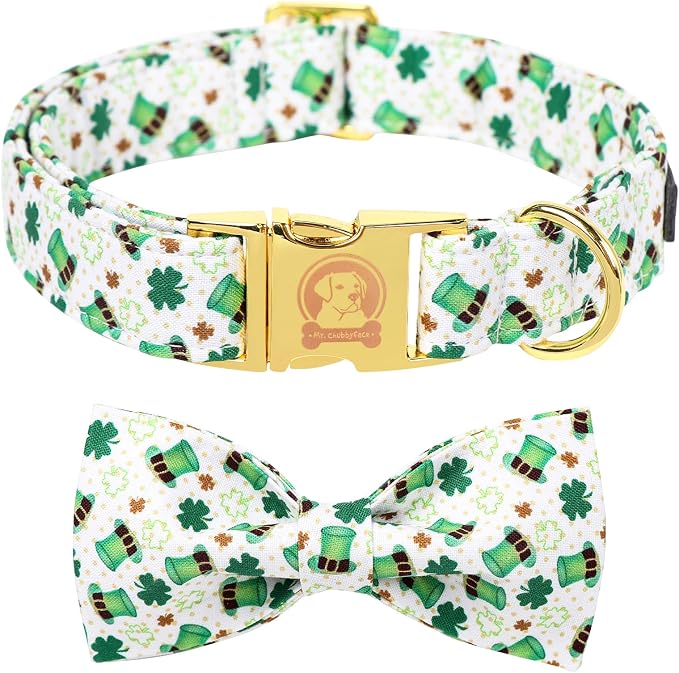 MR. CHUBBYFACE St.Patrick's Clover Dog Collar by MrChubbyfacePetSupplies