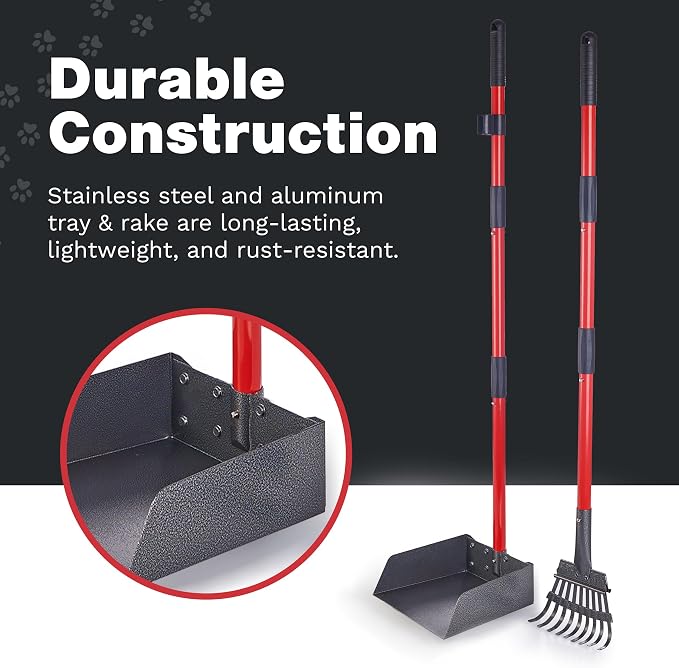 Pooper Scooper for Large Dogs and Small Dogs, Metal Poop Scooper Set - Image 5