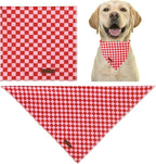 Red and Pink Plaid Dog Bandana–Red and Pink Checked Triangle Scarf - Image 5