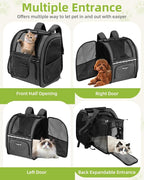 Cat Carrier Backpacks with Expandable Breathable Mesh, Pet Carrier Backpack - Image 3