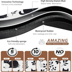 Cute Black Flower Dog Cat Food Mat, Absorbent Pet Feeding Mat - Image 3
