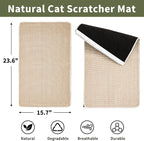 Cat Scratcher Mat, 23.6"x 15.7" Natural Sisal Cat Scratch Mat - Image 2