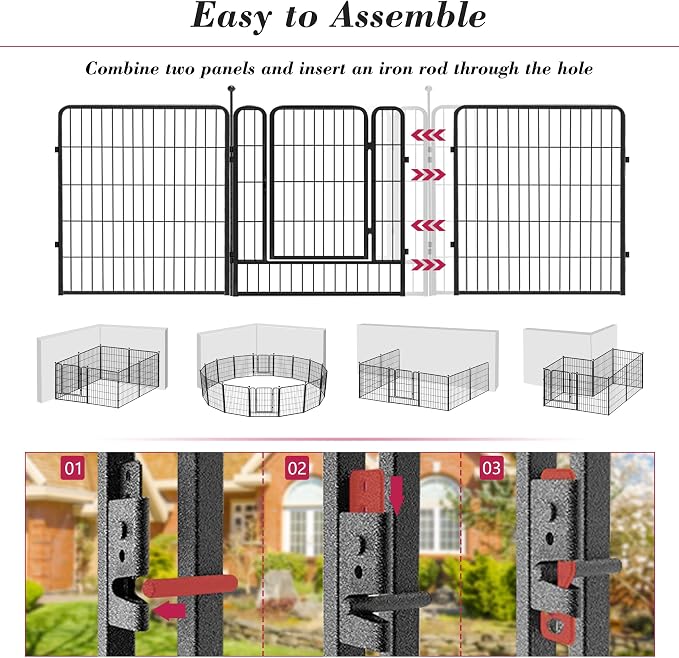 Dog Playpen 32 inch 10 Panels Indoor Dog Pen - Image 4